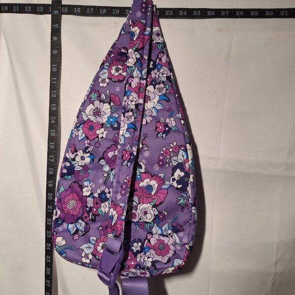 Vera Bradley Sling Crossbody Bag/Pack Backpack Purple Floral - Picture 2 of 16